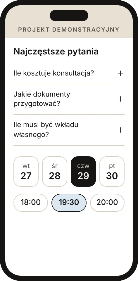 Najczęstsze pytania i wybór godziny na telefonie