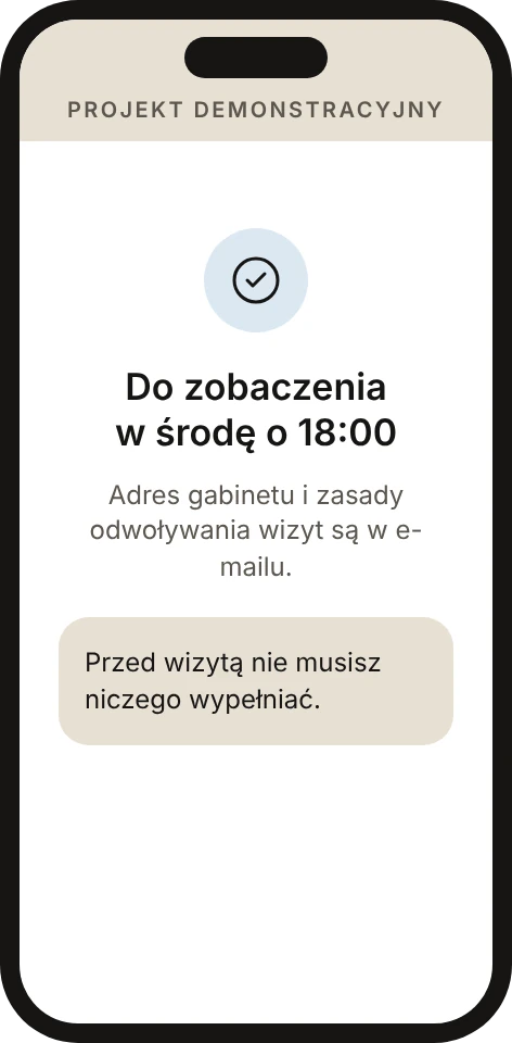 Potwierdzenie pierwszej sesji